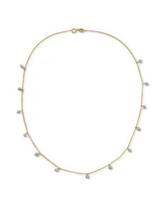 Cultured Freshwater Pearl (3mm) Dangle 18" Statement Necklace in 14k Gold