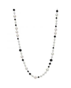 Cultured Freshwater Pearl (5mm) & Onyx 47" Strand Necklace