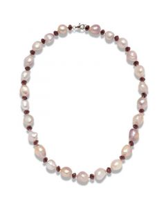 Multicolor Cultured Freshwater Pearl (13mm) & Rhodolite Garnet (1-1/2 ct. t.w.) 20" Statement Necklace