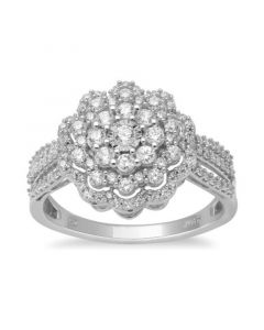 Diamond Cluster Ring (3/4 ct. t.w.) in 10k White Gold