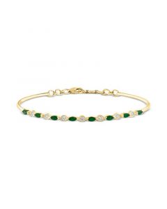 Emerald (5/8 ct. t.w.) & Diamond (1/5 ct. t.w.) Bangle Bracelet in 14k Gold