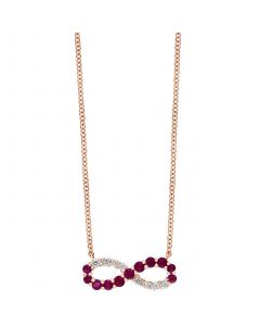 Ruby (1/3 ct. t.w.) & Diamond (1/8 ct. t.w.) Infinity 18" Pendant Necklace in 14k Rose Gold