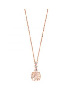 Morganite (3/4 ct. t.w.) & Diamond Accent 18" Pendant Necklace in 14k Rose Gold