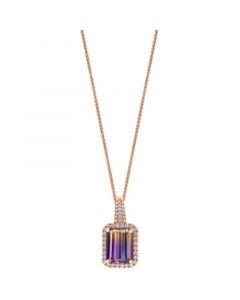 Ametrine (2-1/2 ct. t.w.) & Diamond (1/5 ct. t.w.) 18" Pendant Necklace in 14k Rose Gold