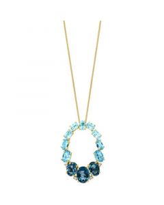 Multi-Topaz (5-3/8 ct. t.w.) & Diamond (1/20 ct. t.w.) 18" Pendant Necklace in 14k Gold