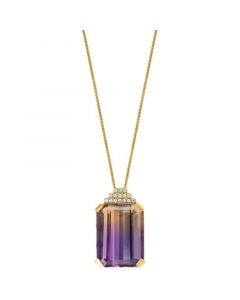 Ametrine (13-5/8 ct. t.w.) & Diamond (1/20 ct. t.w.) 18" Pendant Necklace in 14k Gold