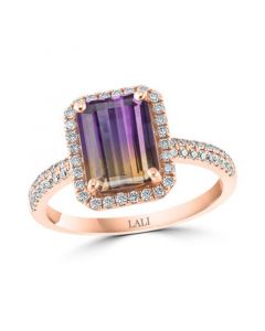 Ametrine (2-1/2 ct. t.w.) & Diamond (1/3 ct. t.w.) Statement Ring in 14k Rose Gold