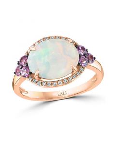 Multi-Gemstone (2 ct. t.w.) & Diamond (1/10 ct. t.w.) Ring in 14k Rose Gold