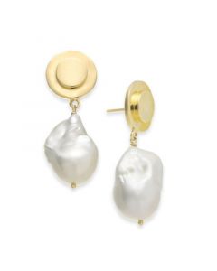 Katie Baroque Pearl (20mm) Drop Earrings in 14k Gold-Plated Sterling Silver