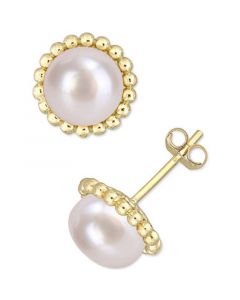 Cultured Freshwater Pearl (8mm) Stud Earrings in 10k Gold