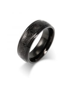 Men's Stainless Steel Carved Design Ring