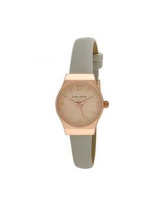 Women's Off Center Round Skin Gray Polyurethane Strap Watch 25mm