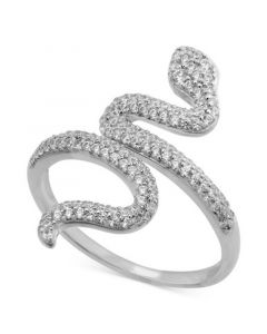 Cubic Zirconia Snake Ring in Sterling Silver, Created for Macy's