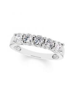 Diamond 5 Stone Band (1/2 ct. t.w.) in 14k White Gold