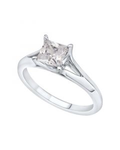 GIA Certified Diamond Princess Solitaire Engagement Ring (2 ct. t.w.) in 14K White Gold