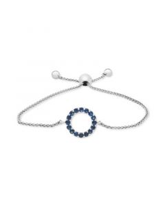 Sapphire Circle Bolo Bracelet (3/4 ct. t.w.) in 14k White Gold