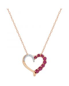 Sapphire (1/2 ct. t.w.) & Diamond Accent Heart 18" Pendant Necklace in 14k Gold (Also in Emerald & Ruby)