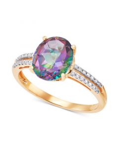 Mystic Topaz (3-3/4 ct. t.w.) & Diamond (1/10 ct. t.w.) Ring in 14k Gold