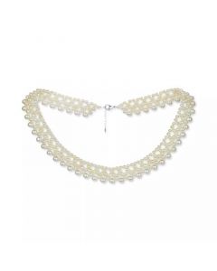 Cultured Freshwater Pearl (4-8mm) Multi-row Statement Necklace, 20" + 1" extender (Also in Black Cultured Freshwater Pearl)