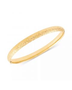 Textured Bangle Bracelet in 10k Gold, White Gold and Rose Gold