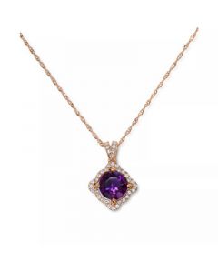 London Blue Topaz (1-1/2 ct. t.w.) & Diamond (1/8 ct. t.w.) 18" Pendant Necklace in 14k White Gold (Also in Amethyst)