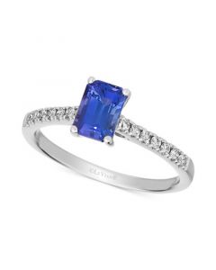 Blueberry Tanzanite (3/4 ct. t.w.) & Nude Diamond (1/5 ct. t.w.) in 14k White Gold