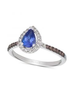 Blueberry Tanzanite (1/2 ct. t.w.) & Diamond (1/3 ct. t.w.) Ring in 14k White Gold