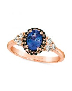 Blueberry Tanzanite (5/8 ct. t.w.) & Diamond (3/8 ct. t.w.) in 14k Rose Gold