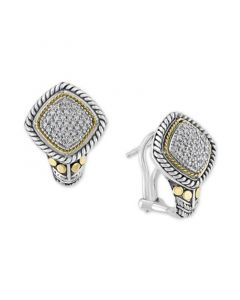 EFFY® Diamond Cluster Statement Earrings (1/3 ct. t.w.) in Sterling Silver & 18k Gold