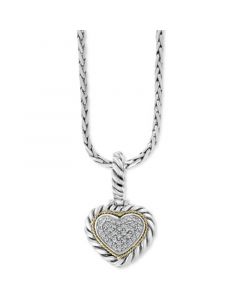 EFFY® Diamond Heart Cluster 18" Pendant Necklace (1/5 ct. t.w.) in Sterling Silver & 18k Gold