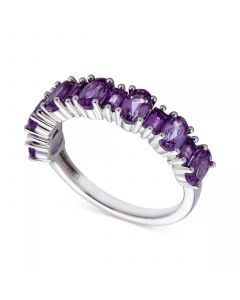 Rose de France Amethyst (1 ct. t.w.) & Amethyst (1/2 ct. t.w.) Ring in Sterling Silver (Also in Sky Blue Topaz & Periodt)