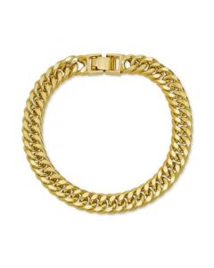 Men's Double Curb Link Bracelet in 10k Gold