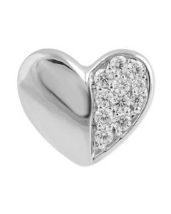 Diamond Polished Heart Single Stud Earring (1/20 ct. t.w.) in 14k White Gold