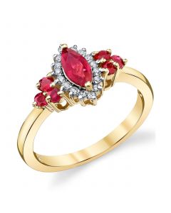 Ruby (7/8 ct. t.w.) & Diamond (1/8 ct. t.w.) Ring in 10k Gold