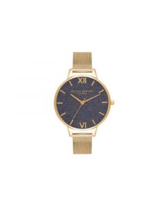 Women's Glitter Gold-Tone Mesh Bracelet Watch, 34mm