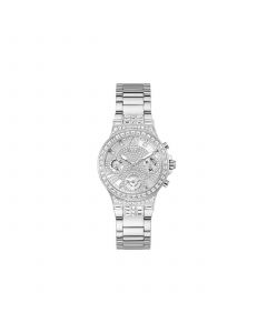 Women's Silver-Tone Stainless Steel Glitz Bracelet Multi-Function Watch 36mm