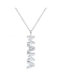 Diamond "MAMA" Pendant Necklace (1/10 ct. t.w.) in Sterling Silver