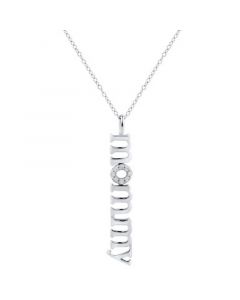 Diamond "Mommy" Pendant Necklace (1/10 ct. t.w.) in Sterling Silver