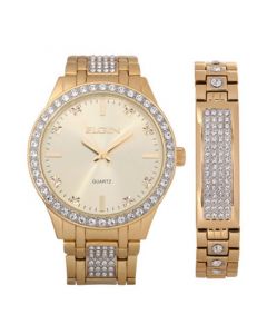 Men's Ipg Two-Tone Strap Watch and Matching Bracelet Set