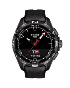 Men's Swiss T-Touch Connect Solar Black Rubber Strap Smart Watch 48mm