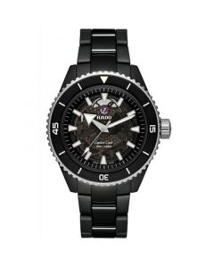 Men's Swiss Automatic Captain Cook Black High Tech Ceramic Bracelet Watch 43mm