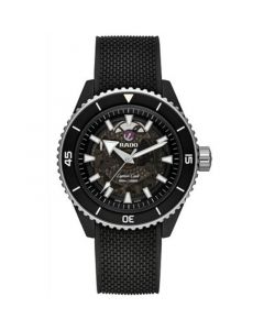 Men's Swiss Automatic Captain Cook Black Rubber Strap Watch 43mm