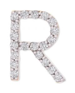 Diamond Initial R Single Stud Earring (1/20 ct. t.w.) in 14k Gold, Created for Macy's