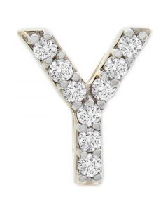 Diamond Initial Y Single Stud Earring (1/20 ct. t.w.) in 14k Gold, Created for Macy's