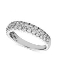 Diamond Double Row Band Ring (1 ct. t.w.) in 14k White Gold