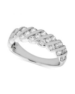 Diamond 3-Row Band Ring (1 ct. t.w.) in 14k White Gold