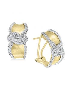 EFFY® Diamond Swirl Hoop Earrings (1-1/10 ct. t.w.) in 14k Gold & White Gold