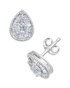 EFFY® Diamond Teardrop Cluster Stud Earrings (5/8 ct. t.w.) in 14k White Gold