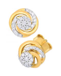 Diamond Love Knot Stud Earrings (1/4 ct. t.w.) in 14k Gold-Plated Sterling Silver