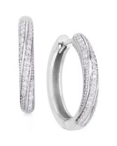 Diamond Twist Hoop Earrings (1/4 ct. t.w.) In Sterling Silver, 14K Gold-Plated Sterling Silver or 14K Rose Gold-Plated Sterling Silver